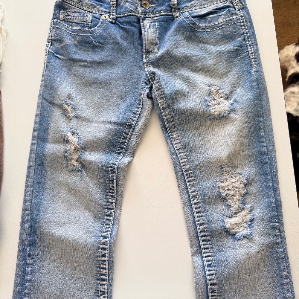Amethyst capris low rise distressed Y2K 11
